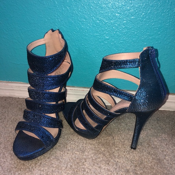 De Blossom Collection Shoes - De Blossoms Collection Blue Stiletto Heels 7 1/2